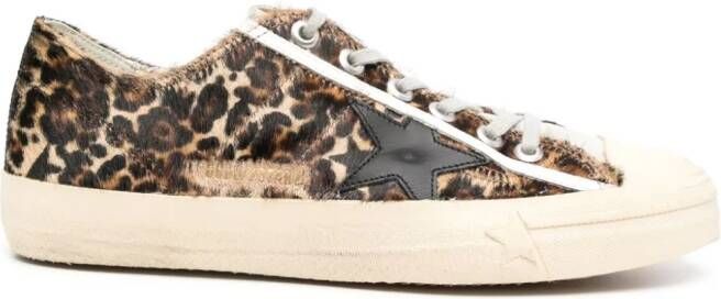 Golden Goose V-Star leopard-print sneakers Brown