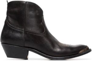 Golden Goose young leather cowboy ankle boots Black