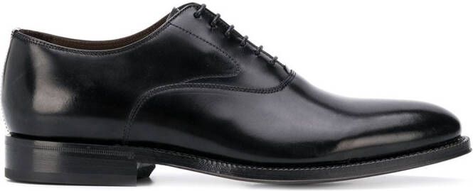 Green George pointed toe lace-up Oxford shoes Black
