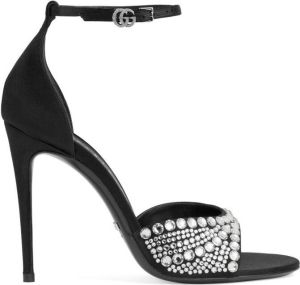Gucci 100mm crystal-embellished sandals Black