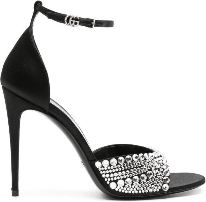 Gucci 110mm crystal-embellished satin sandals Black