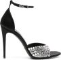 Gucci 110mm crystal-embellished satin sandals Black - Thumbnail 1