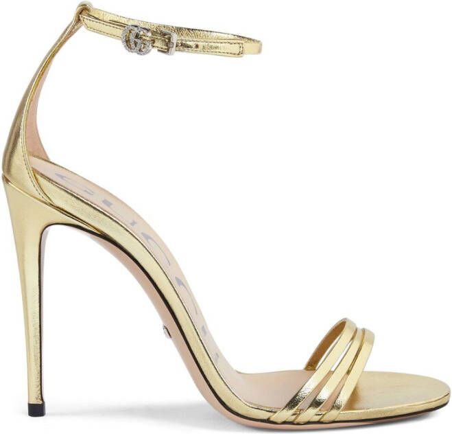 Gucci 110mm metallic leather sandals Gold