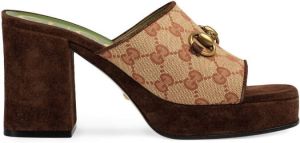 Gucci 60mm GG mid-heel platform mules Brown