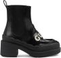 Gucci 60mm logo-lettering leather boots Black - Thumbnail 1