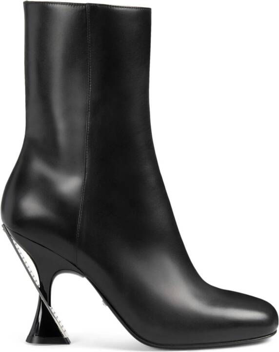 Gucci 95mm leather ankle boots Black