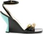 Gucci 95mm leather wedge sandals Black - Thumbnail 1