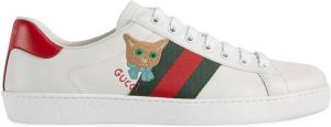 Gucci Ace cat motif low-top sneakers White