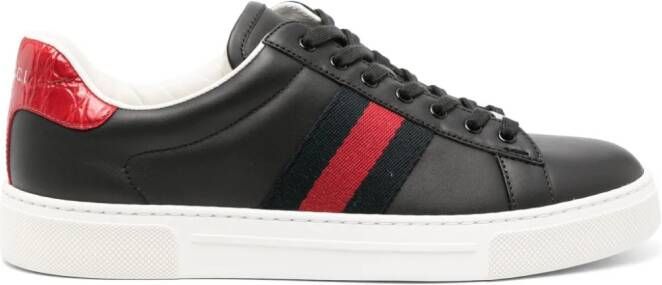 Gucci Ace side-stripe leather sneakers Black