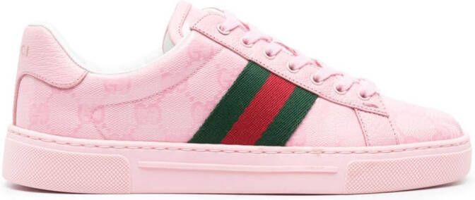 Gucci Ace Web-detailed sneakers Pink