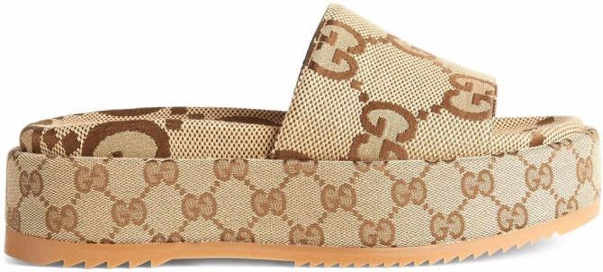 Gucci Angelina 55mm platform sandals Brown