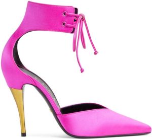 Gucci ankle-cuff satin pumps Pink
