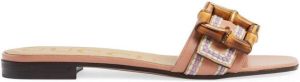 Gucci bamboo buckle slides Pink