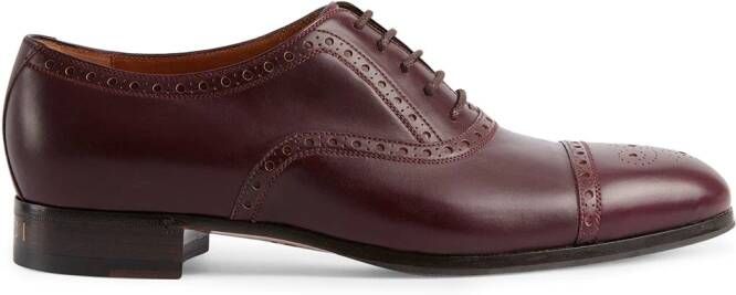 Gucci brogue-detailed Derby shoes Red