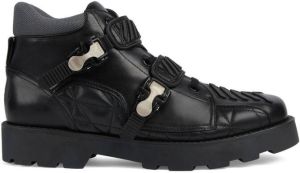 Gucci buckled leather ankle boots Black