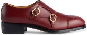 Gucci buckled leather brogues Red
