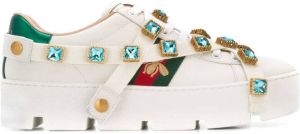 Gucci crystal embellished bee sneakers White
