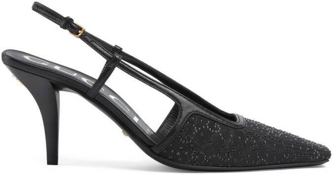 Gucci 85mm GG-crystal moire pumps Black