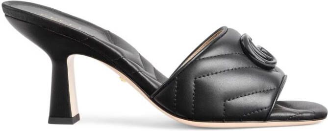 Gucci Double G 75mm slide sandal Black