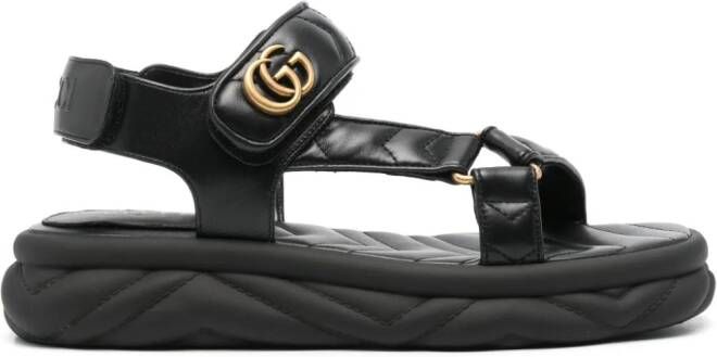 Gucci Double G leather sandals Black