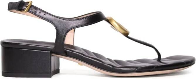 Gucci Double G leather sandals Black