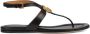 Gucci Double G leather thong sandals Black - Thumbnail 1