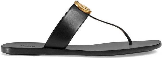 Gucci Double G thong-strap slides Black