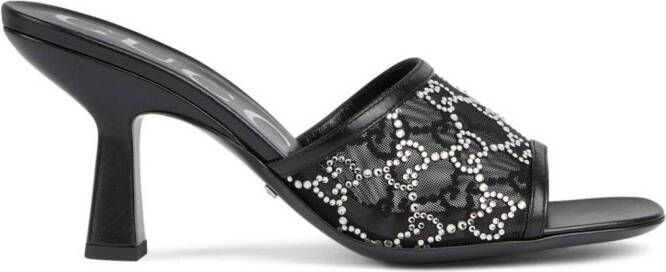 Gucci GG crystal-embellished 75mm sandals Black