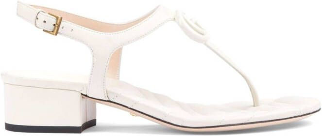 Gucci Double G T-bar sandals White