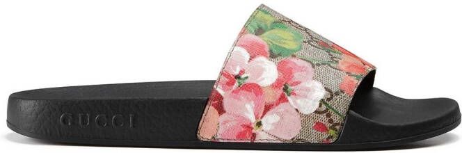 Gucci GG Blooms Supreme slide sandals Black
