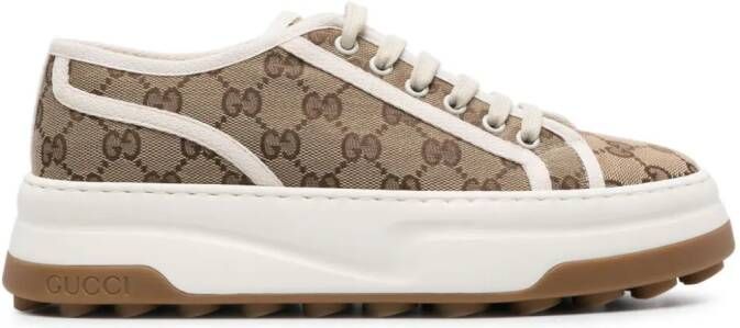 Gucci GG canvas panelled sneakers Neutrals
