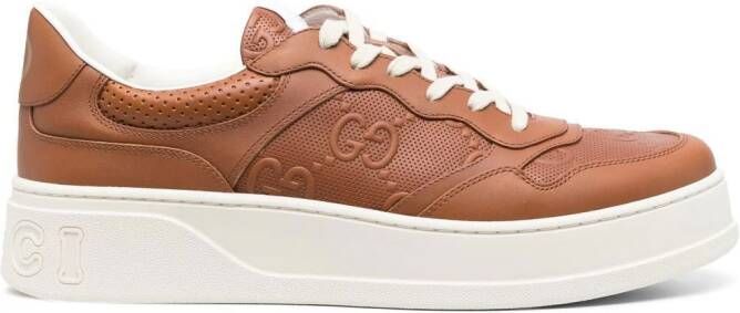 Gucci GG logo-embossed sneakers Brown