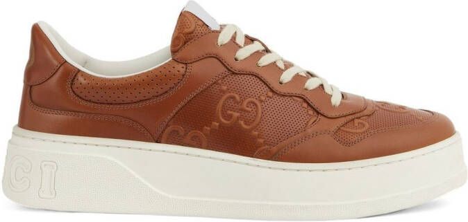 Gucci GG logo-embossed sneakers Brown