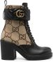 Gucci GG-monogram panelled ankle boots Black - Thumbnail 1
