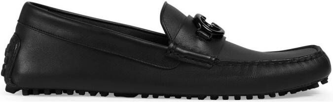 Gucci Interlocking G-plaque leather loafers Black