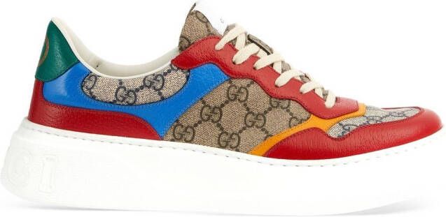 Gucci GG panelled lace-up sneakers Neutrals