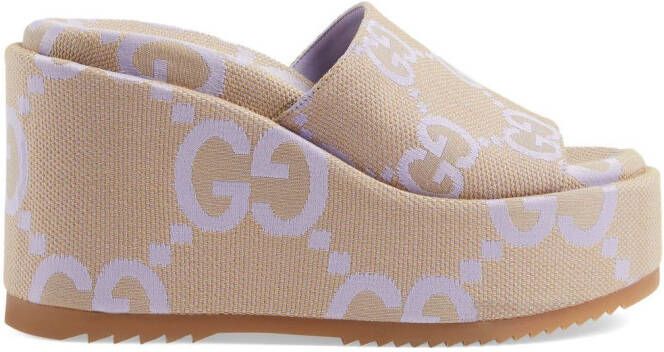 Gucci GG Supreme 120mm platform sandals Neutrals