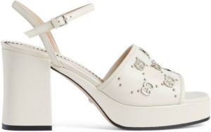 Gucci GG stud-embellished platform sandals White