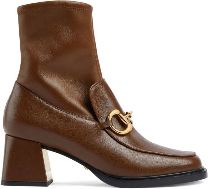 Gucci Horsebit-detail 55mm boots Brown