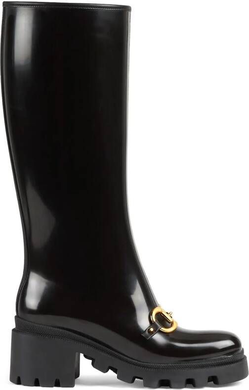 Gucci Horsebit-detail knee-high boots Black