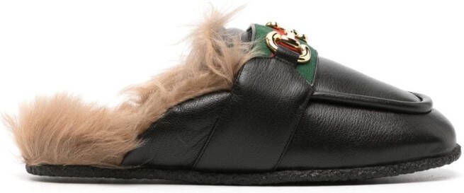 Gucci Horsebit-detail leather slippers Black
