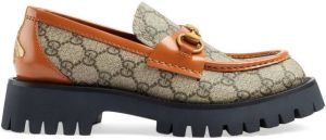 Gucci horsebit-detail monogram-pattern loafers Neutrals