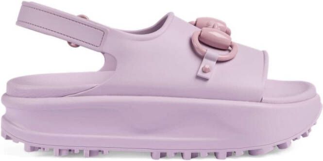 Gucci horsebit-detail platform sandals Purple
