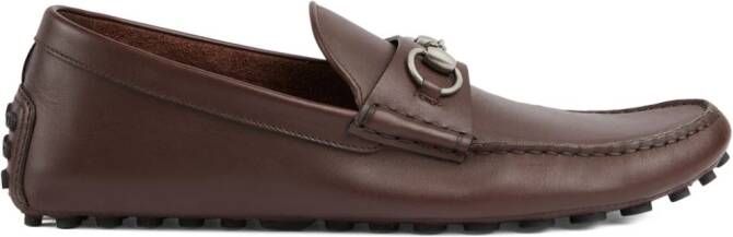 Gucci Horsebit-deatil leather loafers Brown