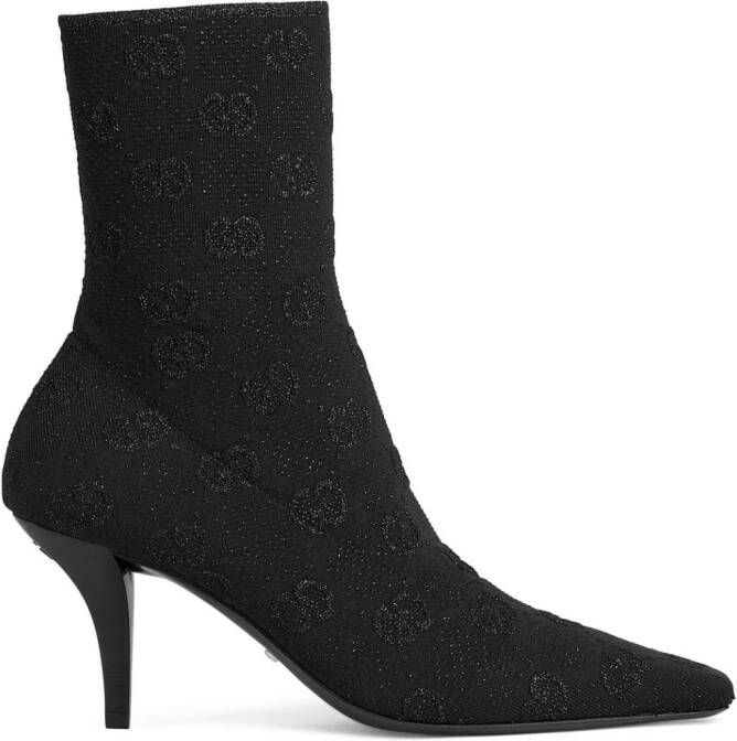 Gucci Interlocking-G 75mm knitted ankle boots Black