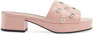 Gucci Interlocking G block-heel slides Pink