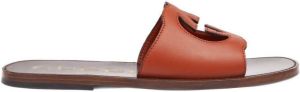 Gucci Interlocking G cut-out leather sandals Orange