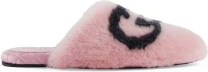 Gucci Interlocking G faux-fur slippers Pink
