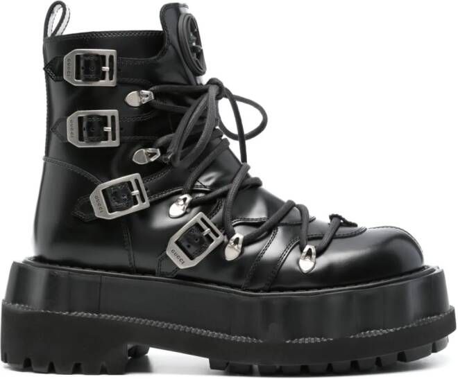 Gucci Interlocking G leather boots Black