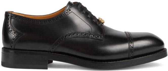 Gucci Interlocking G leather lace-up shoes Black